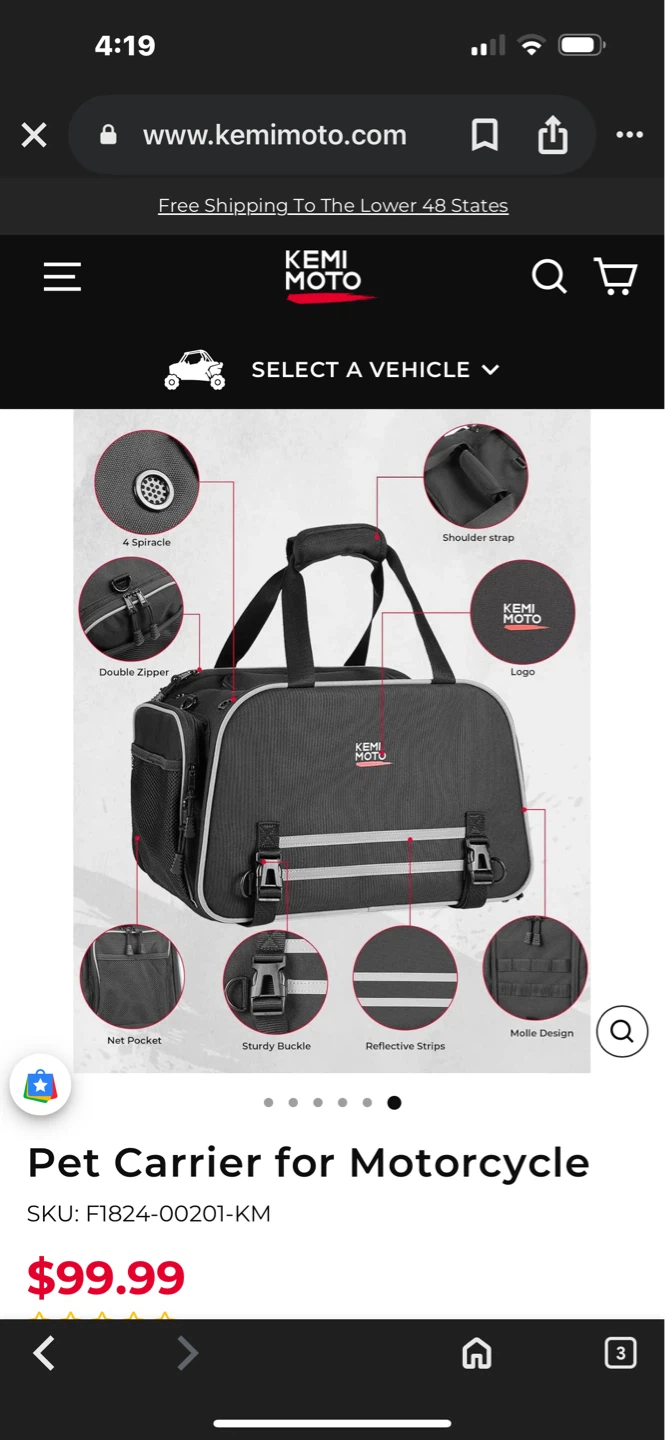 Kemi Moto Pet Carrier for Motorcycle - photo 3