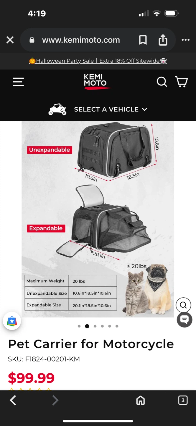 Kemi Moto Pet Carrier for Motorcycle - photo 4