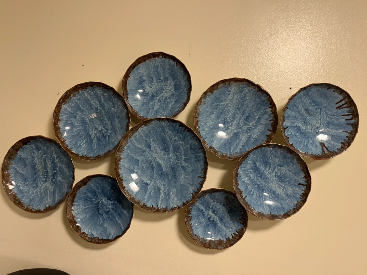 Blue Glazed Ceramic Wall Art