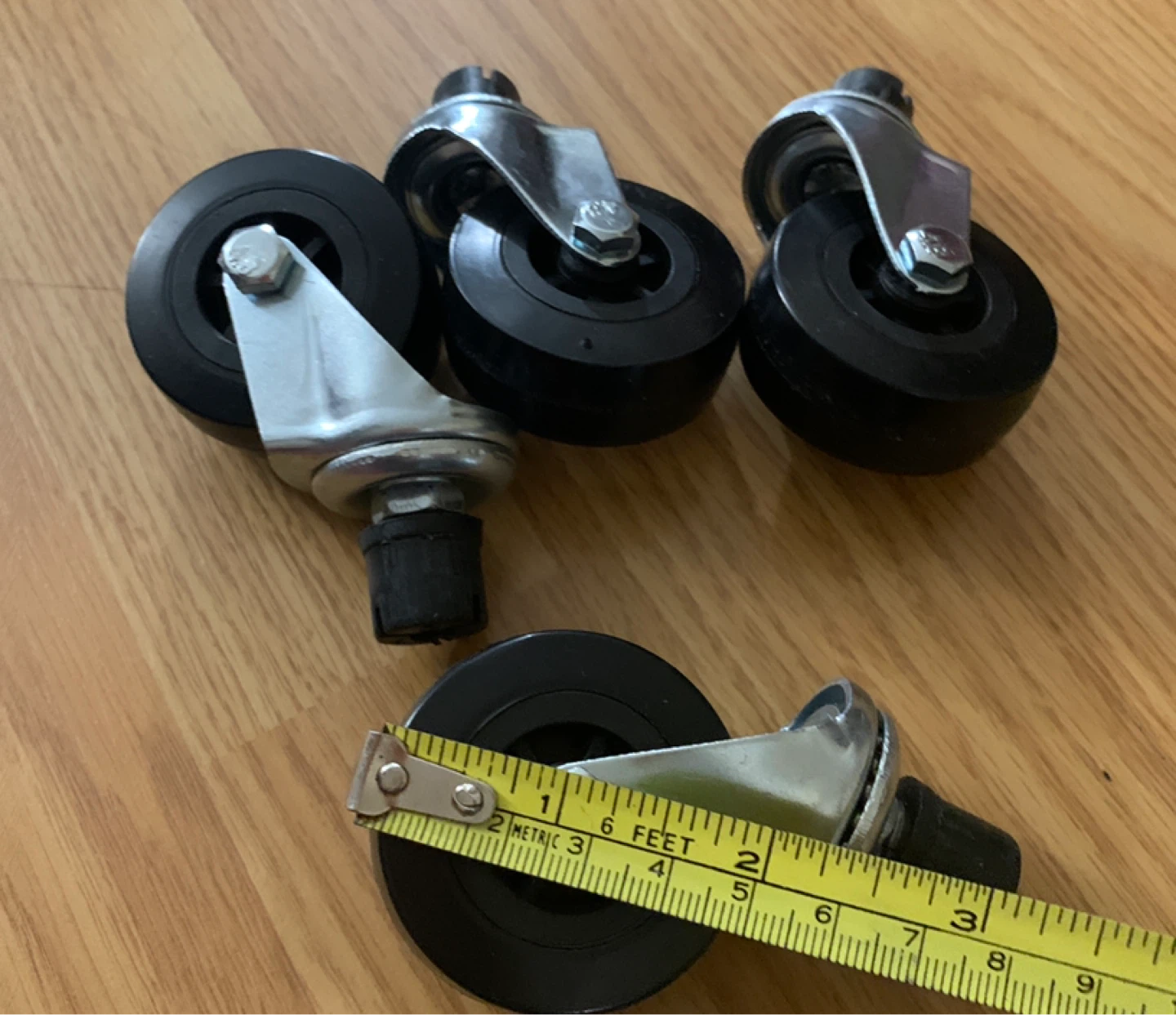 Set of 4 Black Casters Wheels - photo 3