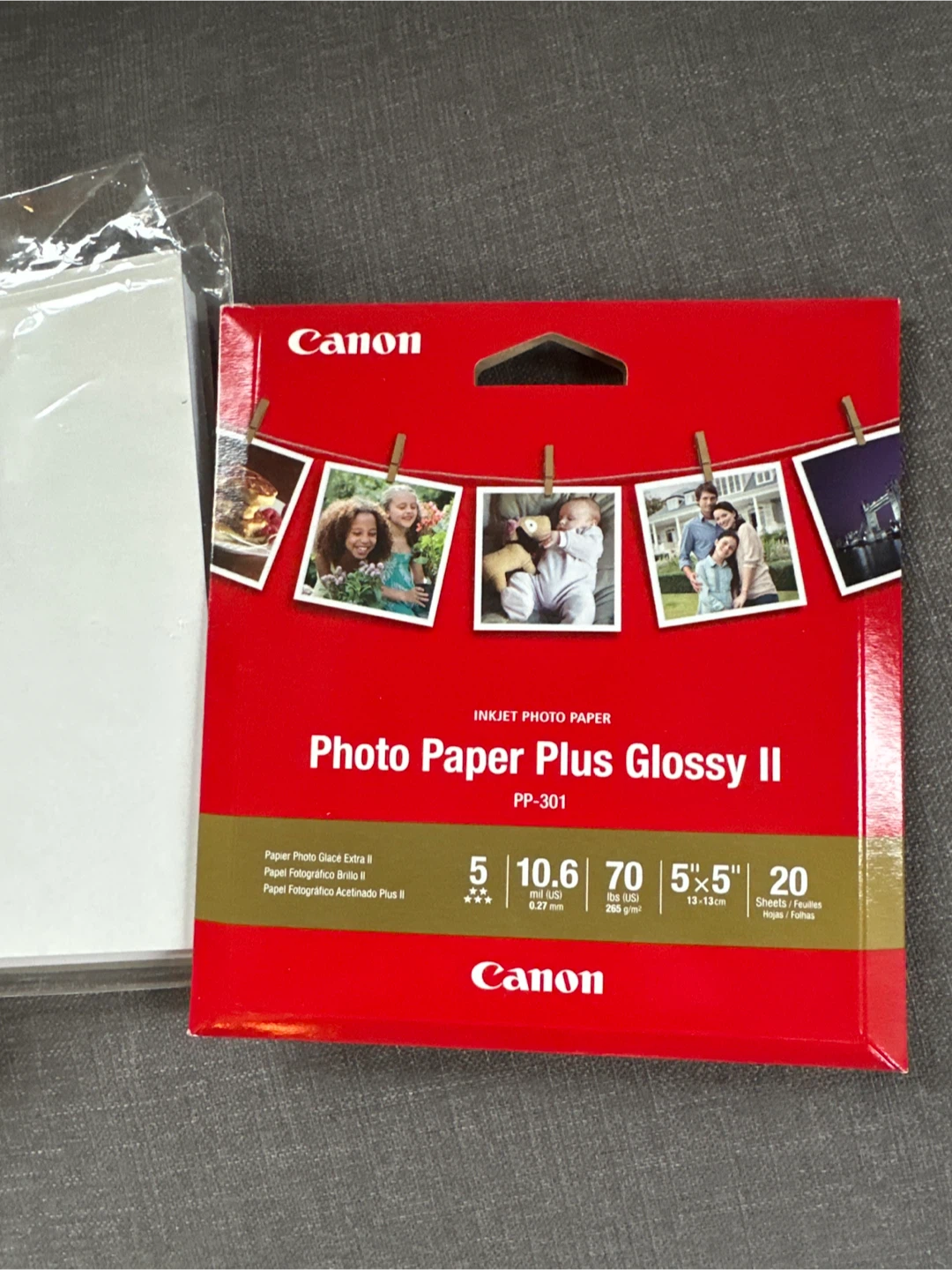 Canon Photo Paper Plus Glossy II PP-301 5x5" - 20 Sheets - photo 2