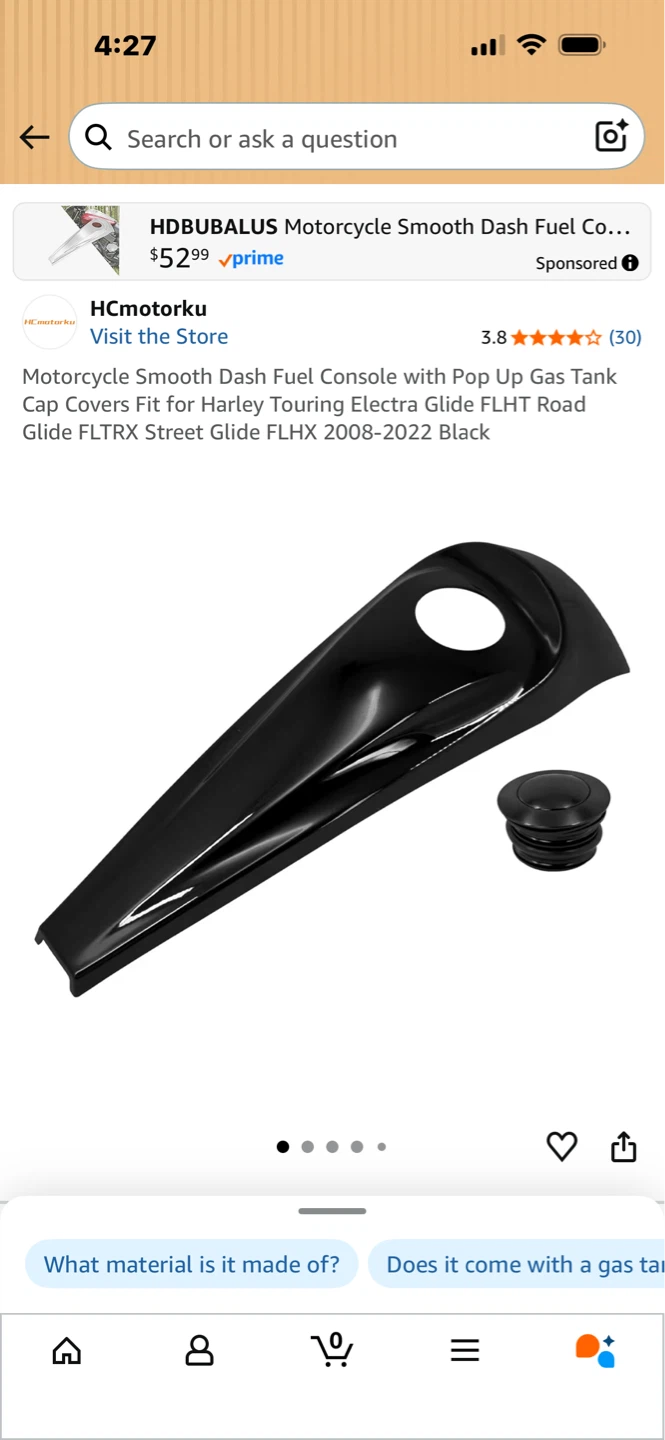 Dash Fuel Console Black for Harley Touring 2008-2022 - photo 2