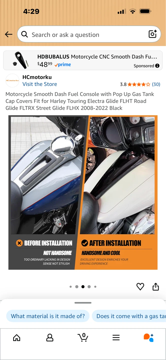 Dash Fuel Console Black for Harley Touring 2008-2022 - photo 4