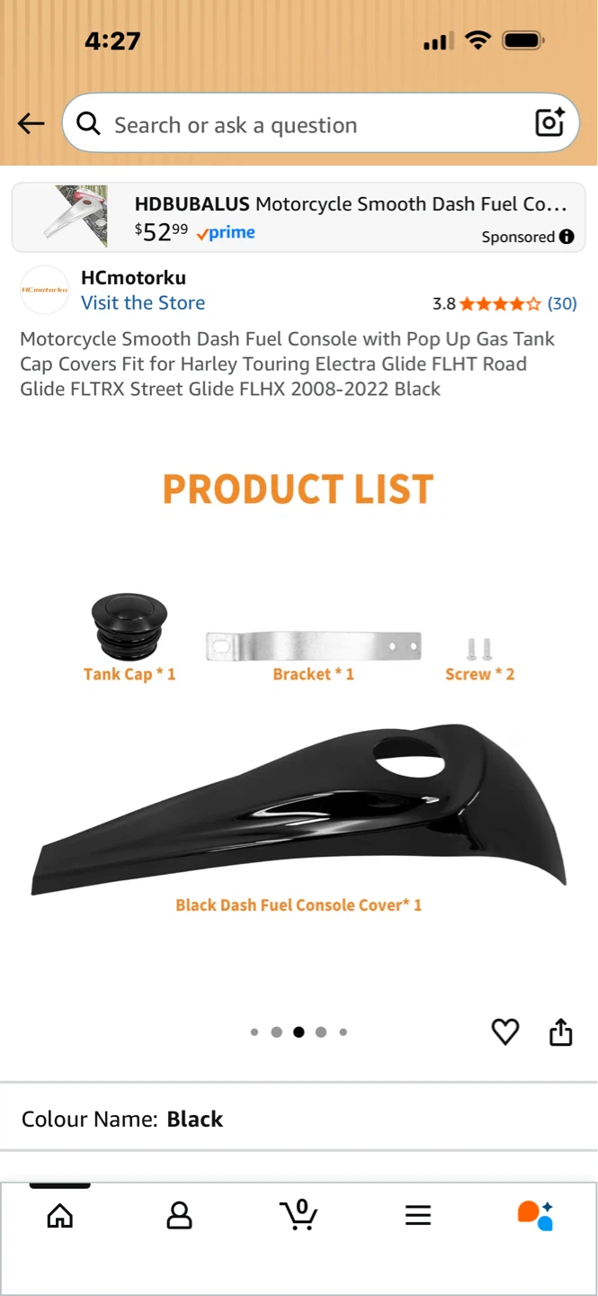 Dash Fuel Console Black for Harley Touring 2008-2022 - photo 3