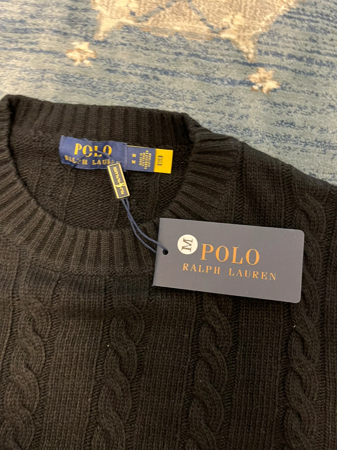 Polo Ralph Lauren Men's Cable Knit Sweater Black Size M - photo 3