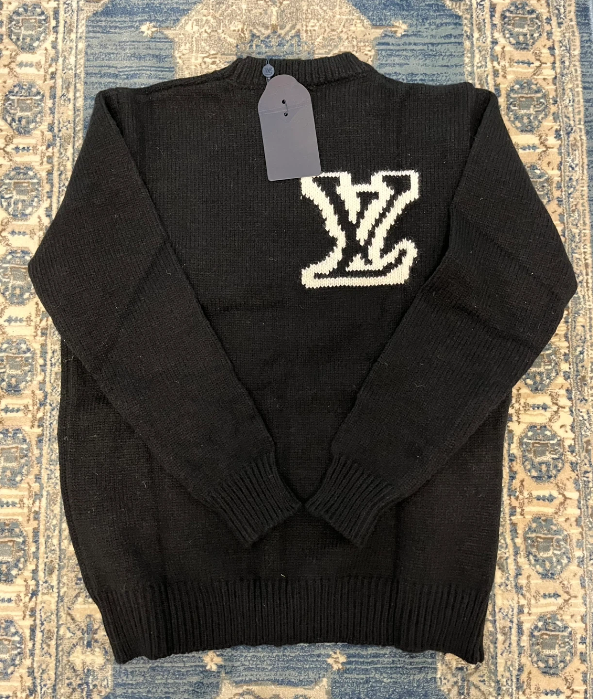 Louis Vuitton Black Monogram Knit Sweater Size M - photo 4