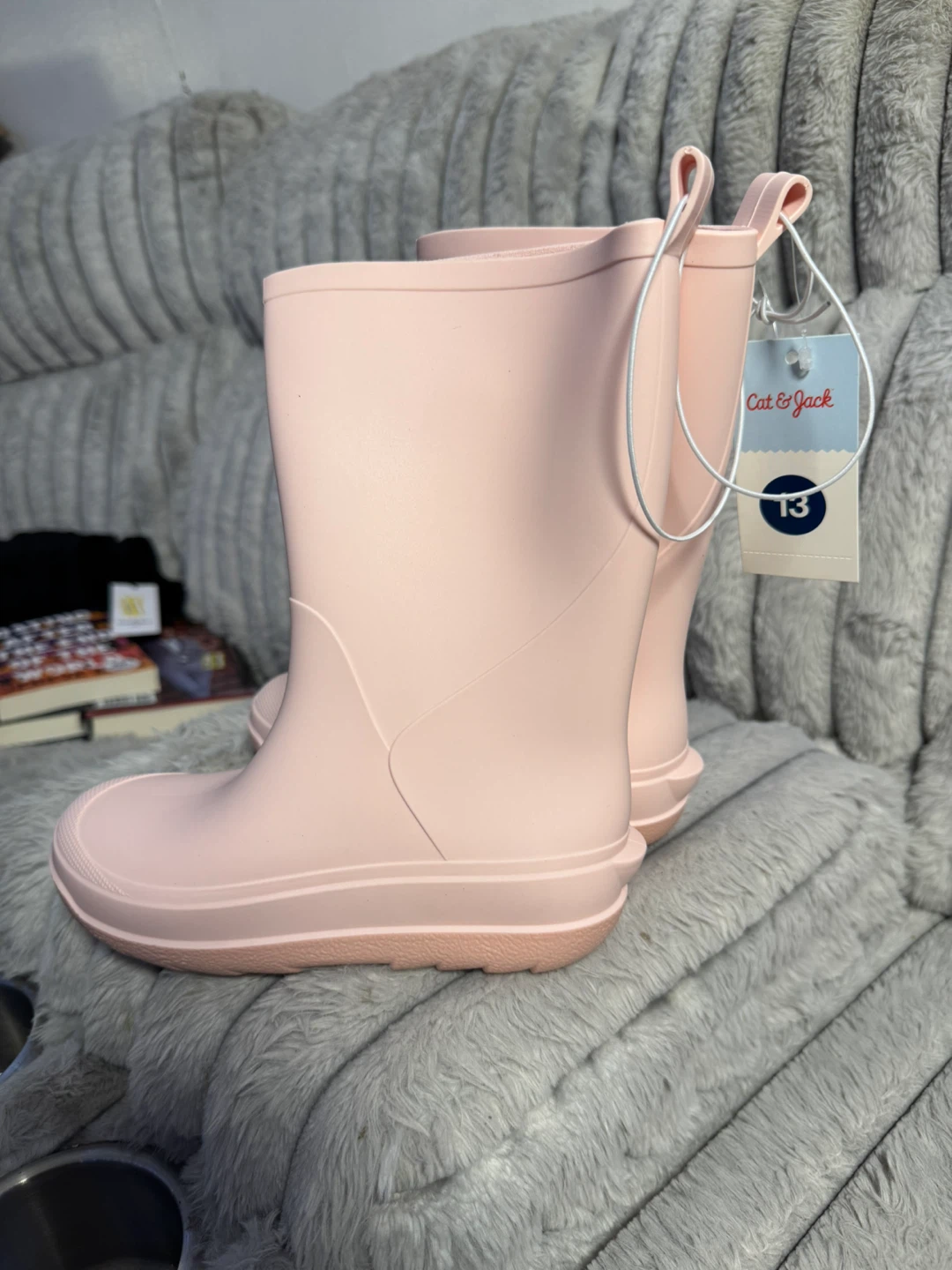 Cat & Jack Pink Rubber Rain Boots - Size 13