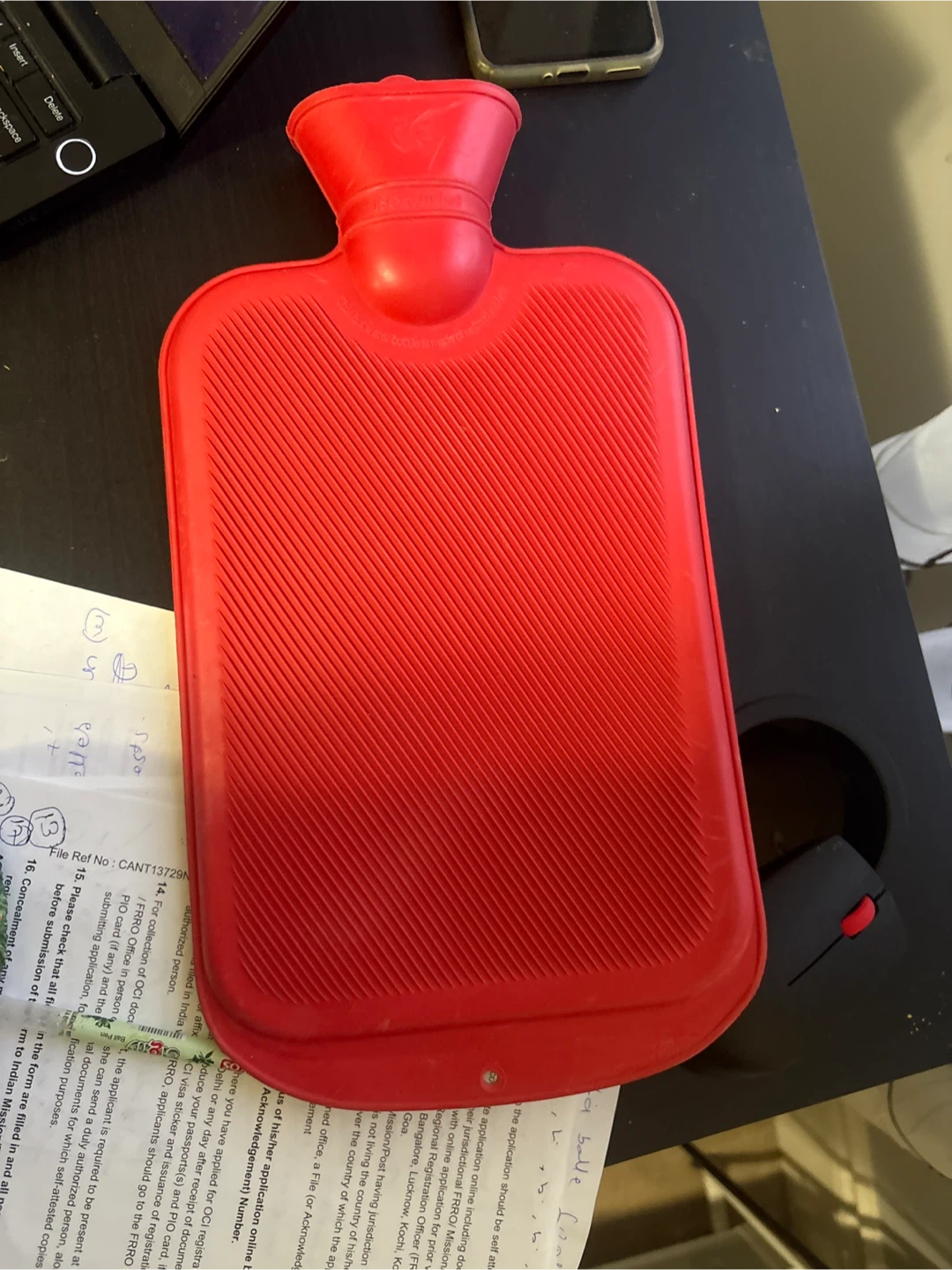 Red Rubber Hot Water Bottle