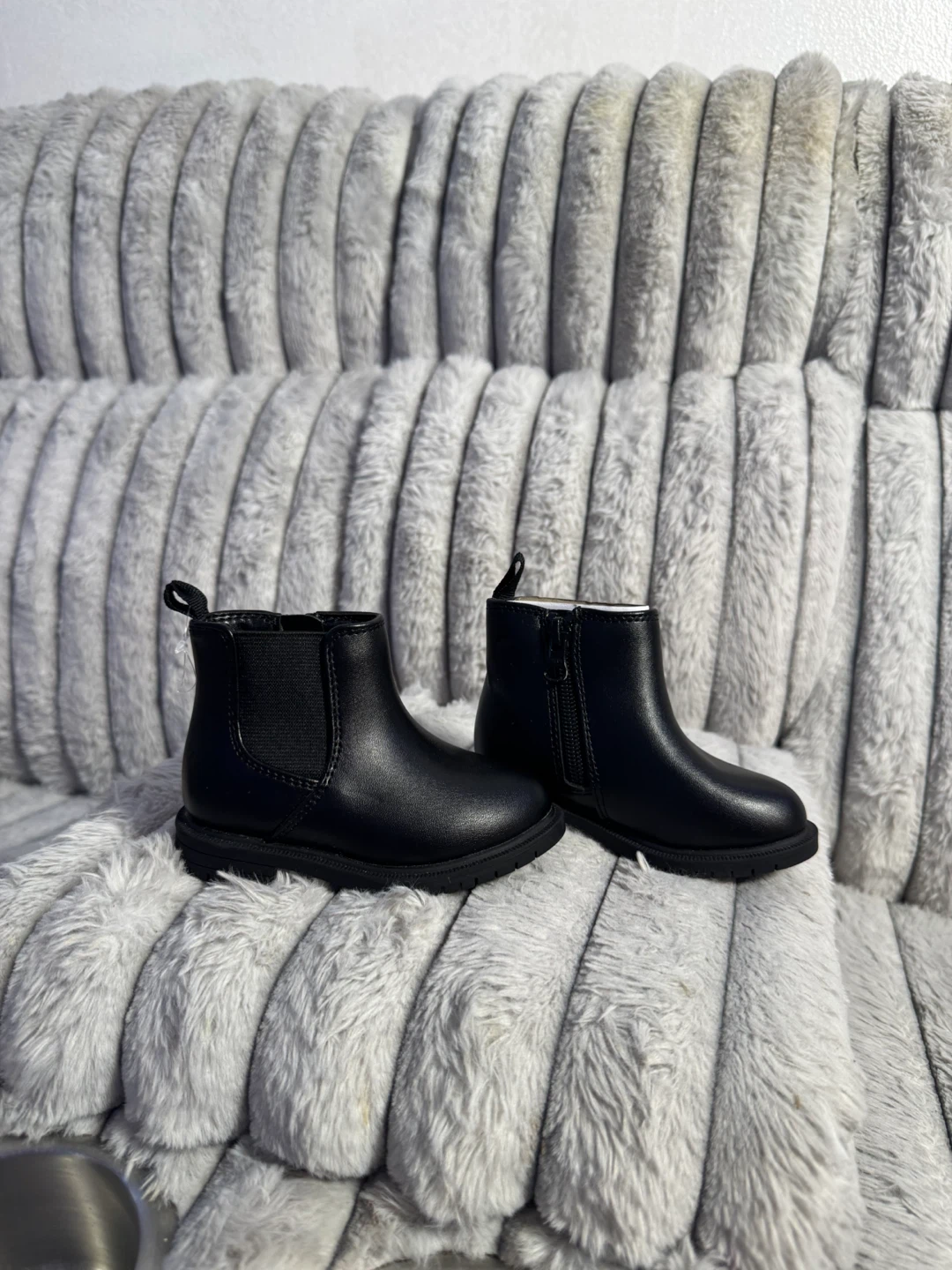 Cat & Jack Toddler Girl's Black Boots Size 5 - photo 2