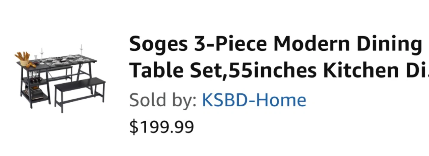 Soges 3-Piece Modern Dining Table Set - photo 2