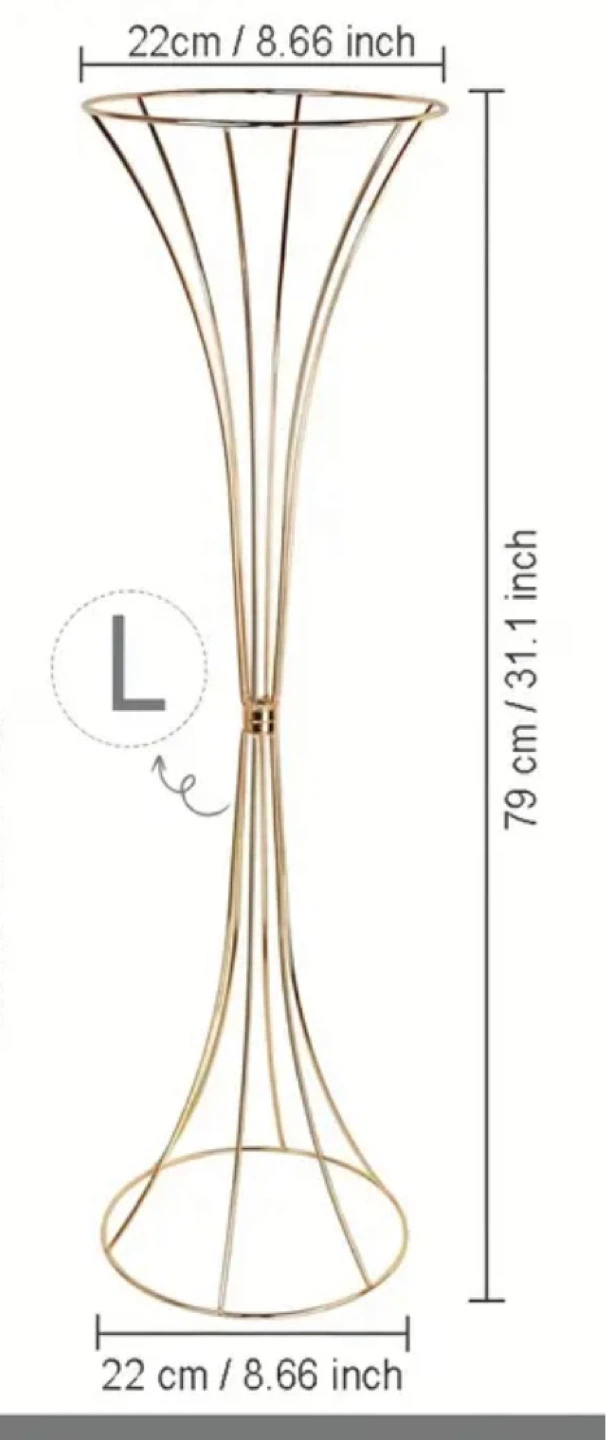 Gold Metal Tall Flower Stand - Large - photo 3