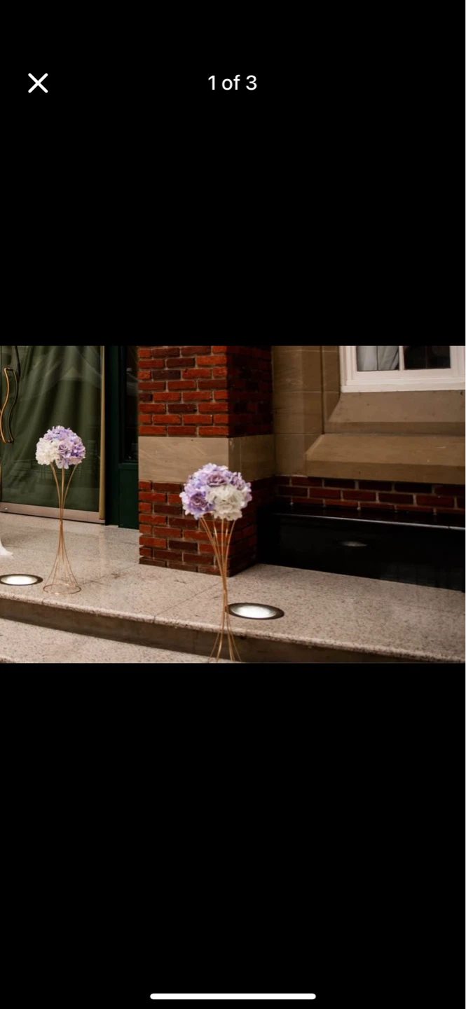 Gold Metal Tall Flower Stand - Large - photo 2