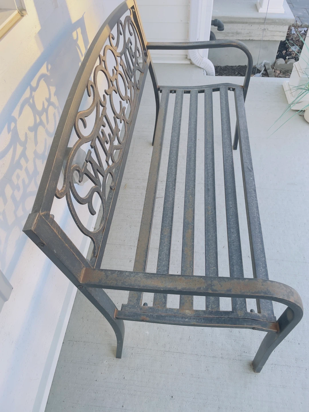 Selling Porch Bench with "Welcome" Backrest - photo 2