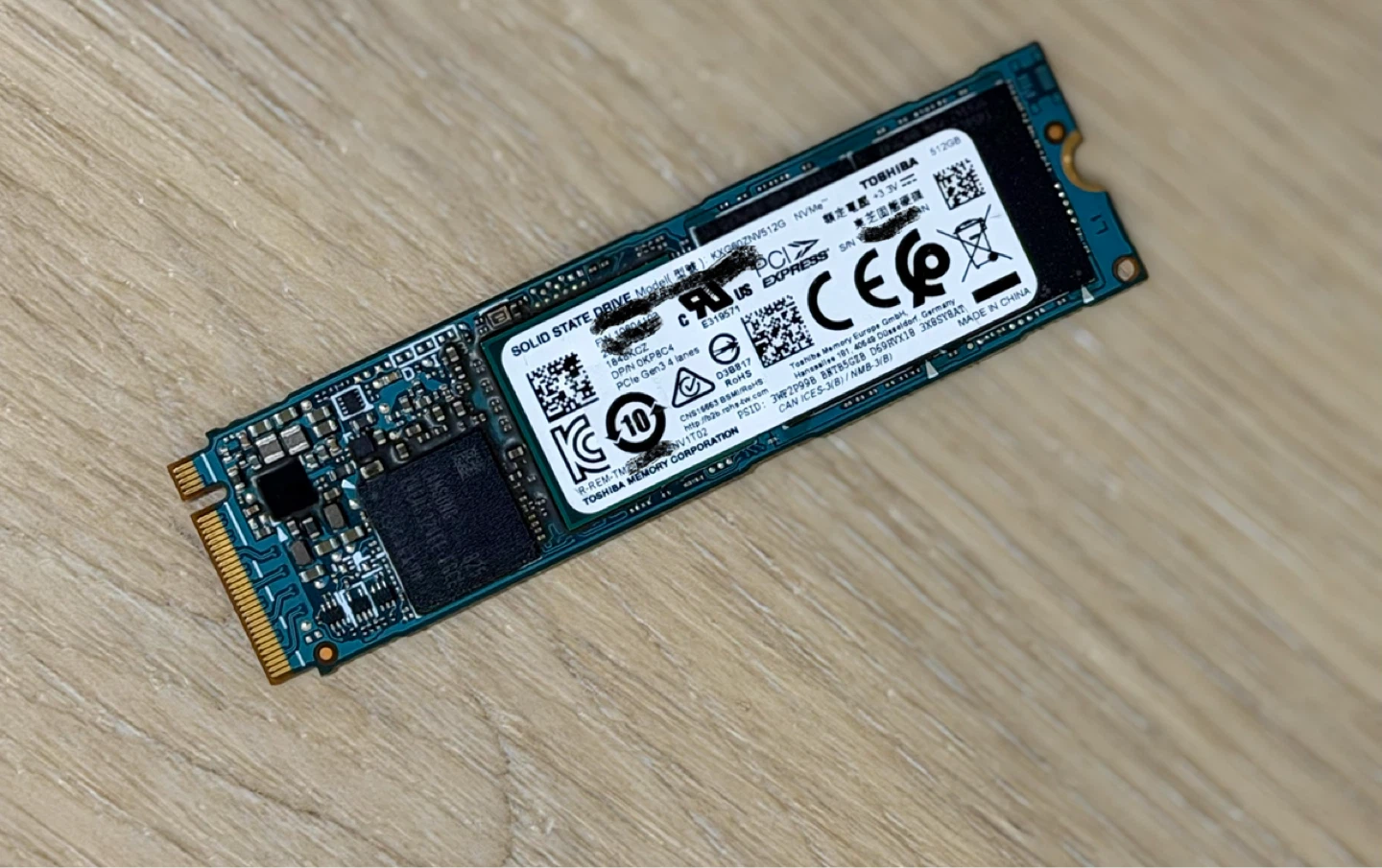 Toshiba 512GB NVMe SSD