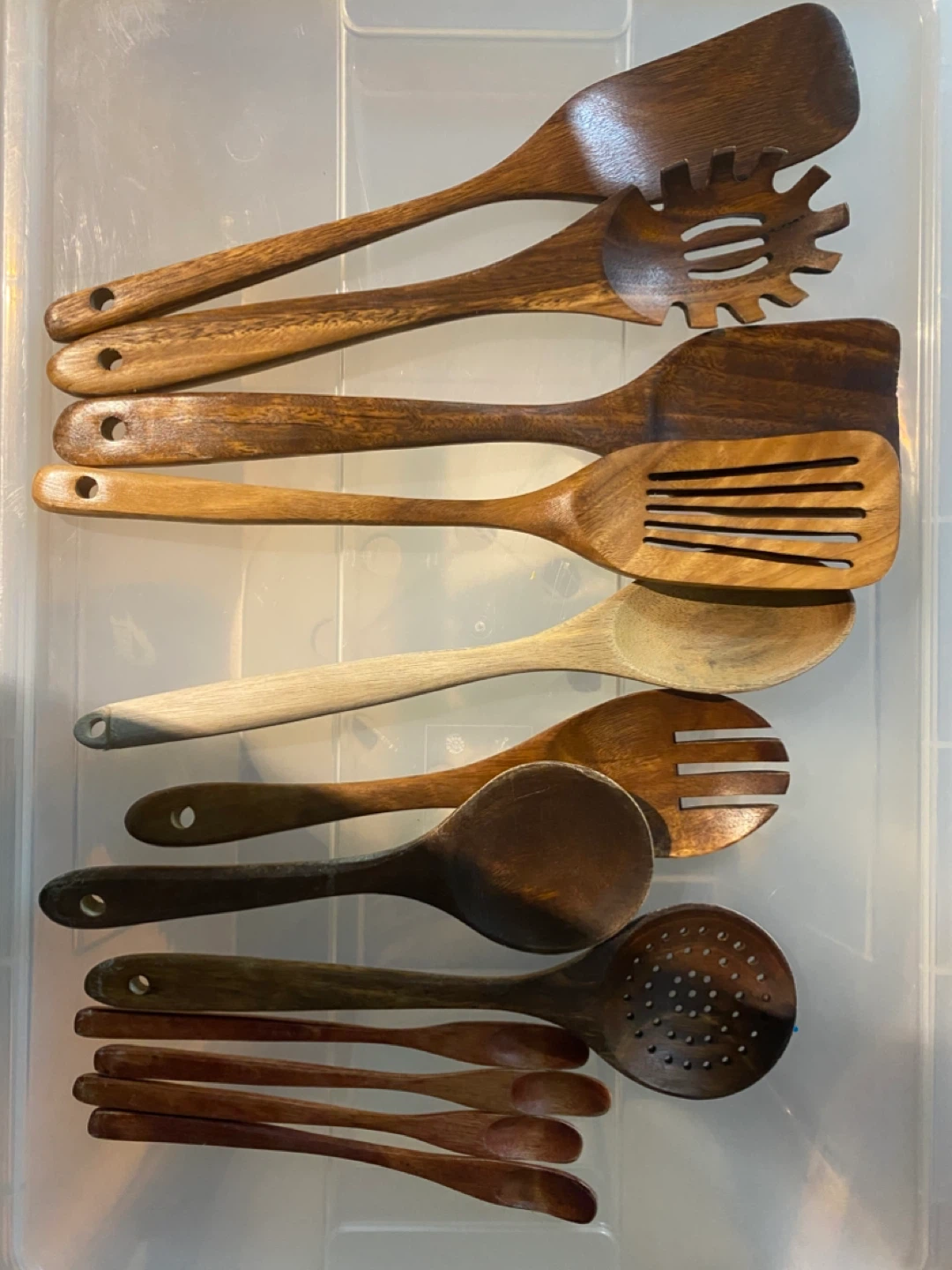 Set of 9 Wooden Kitchen Utensils