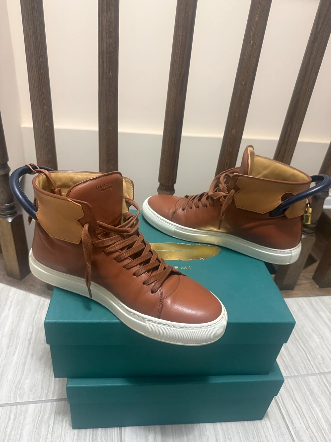 Buscemi 125MM Tri-Color High Top Sneakers - Size 12