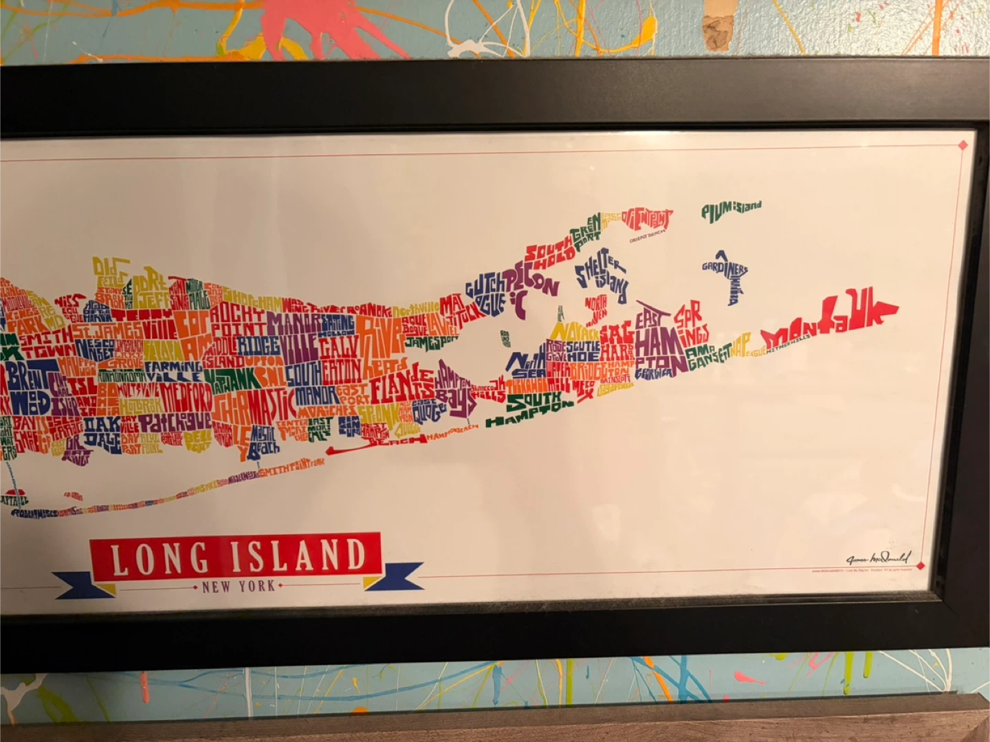 Framed Long Island Map Print - NYC Boroughs and Towns - photo 3