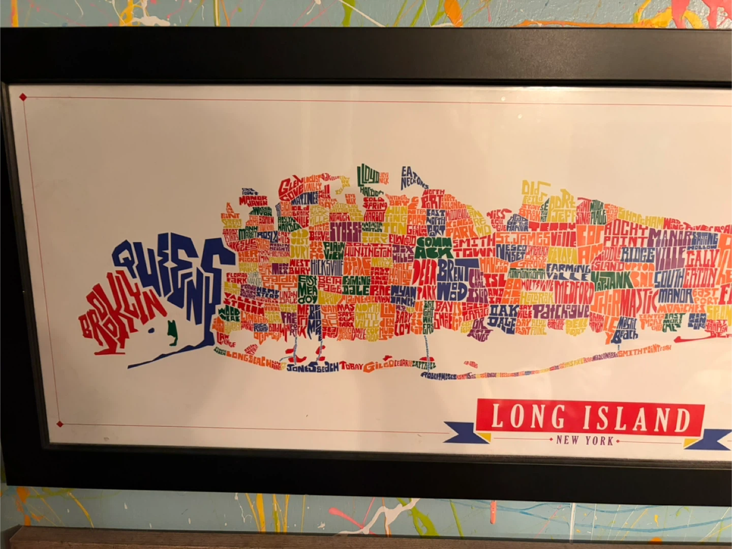 Framed Long Island Map Print - NYC Boroughs and Towns - photo 2