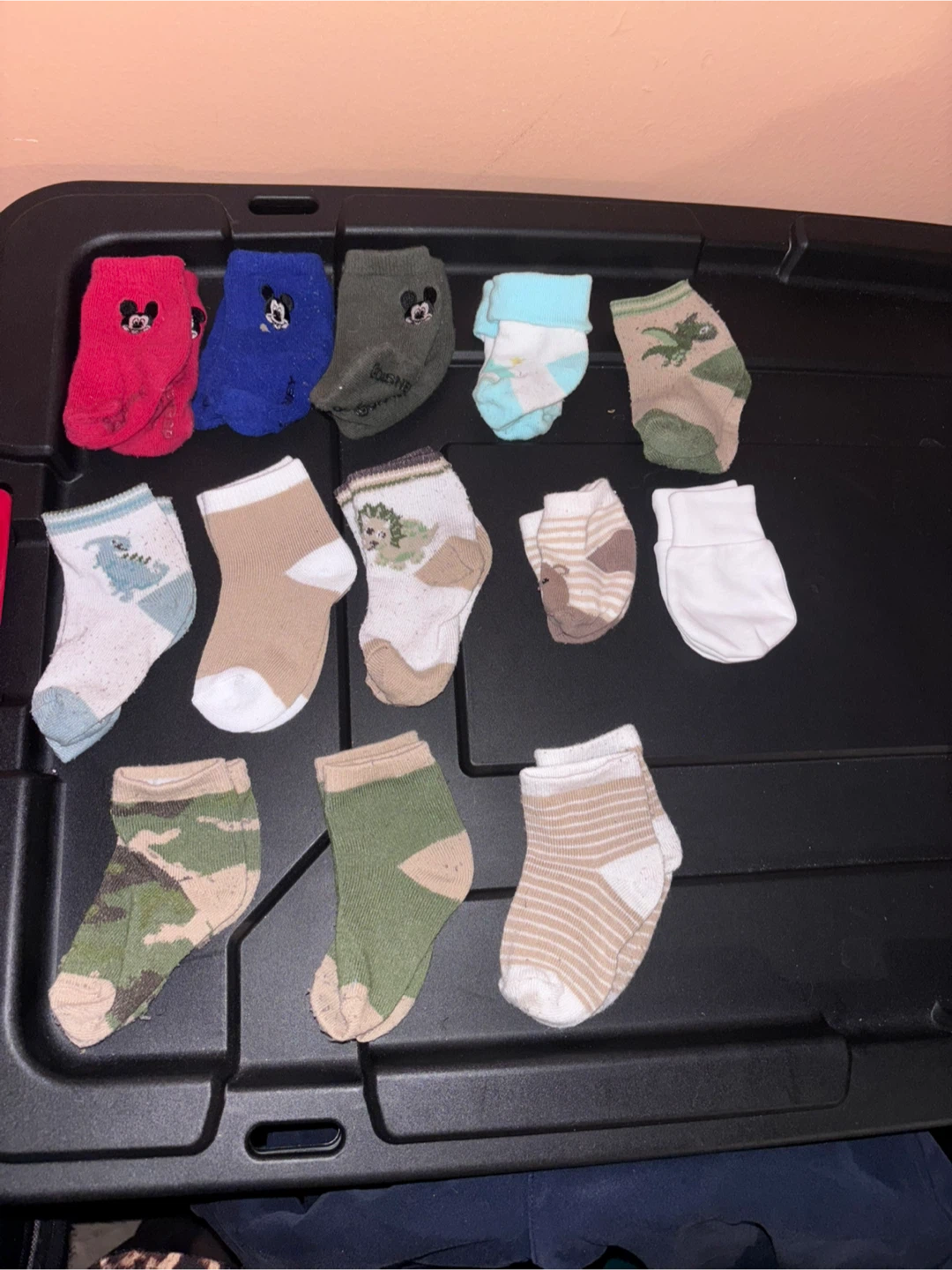 Baby Socks Lot - Mickey Mouse, Dinosaurs, Camo