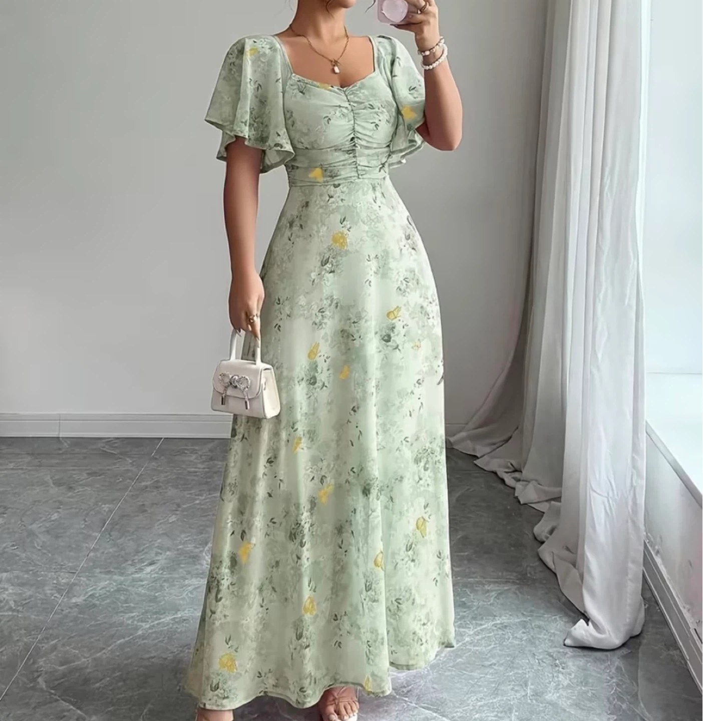 Women's Floral Print Maxi Dress - photo 3