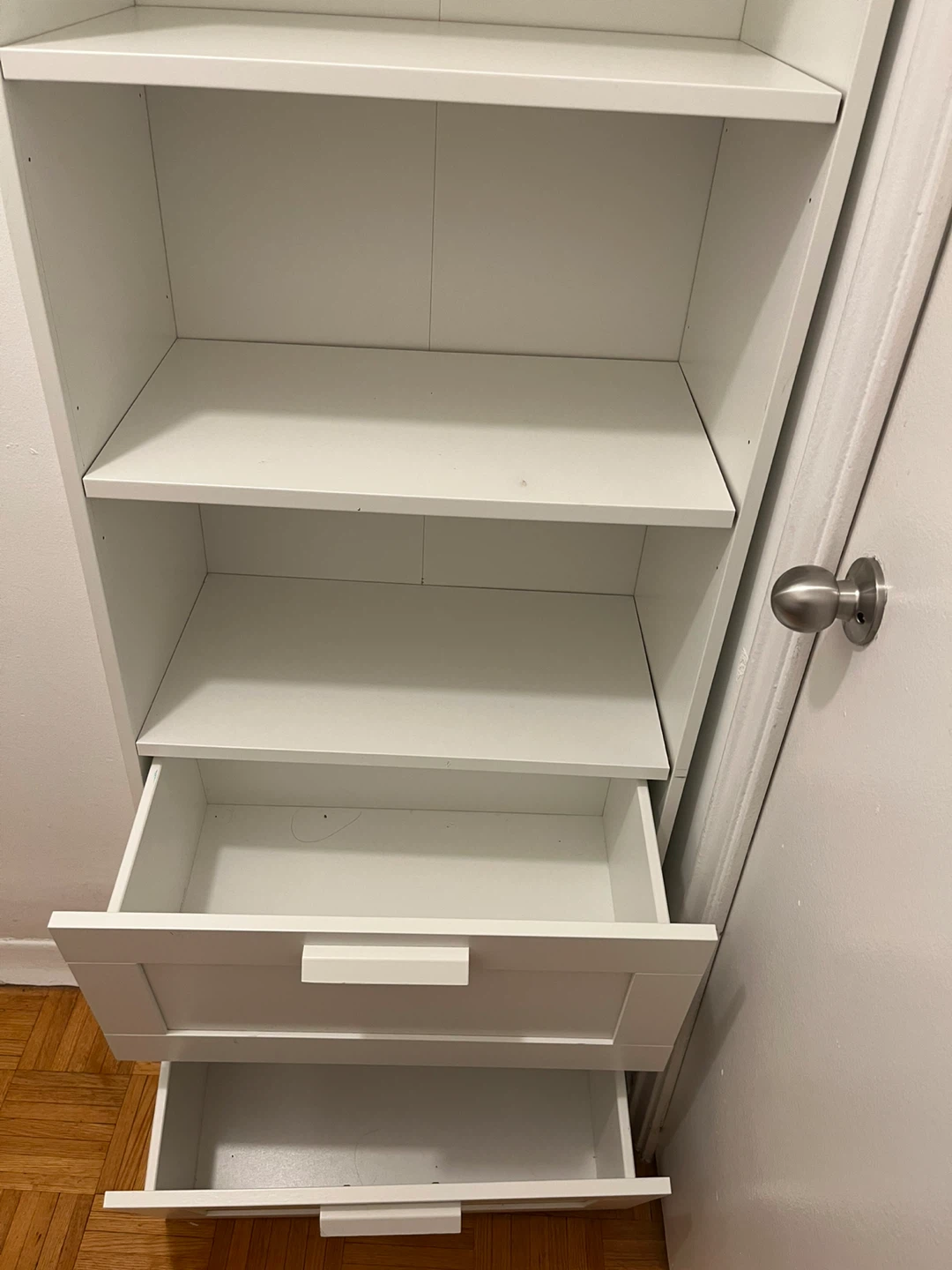 IKEA White Bookshelf with Drawers - photo 2