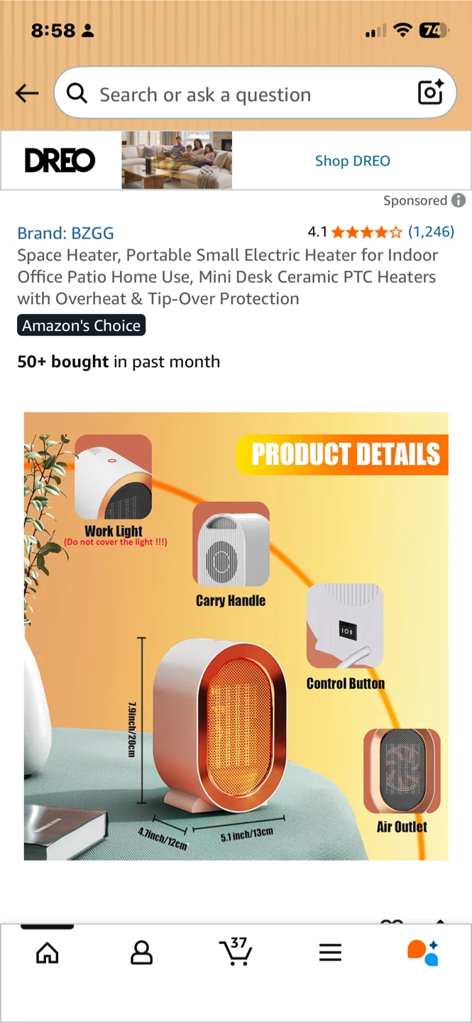 BZGG Portable Electric Space Heater - photo 5