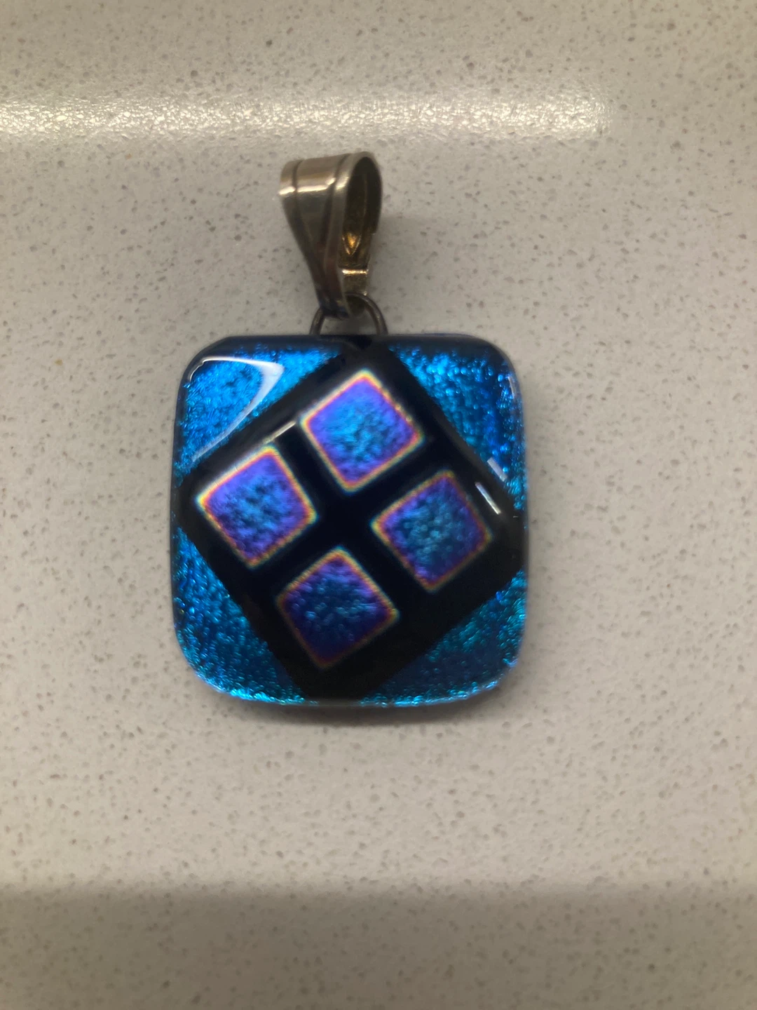 Glass Pendant sterling silver bail