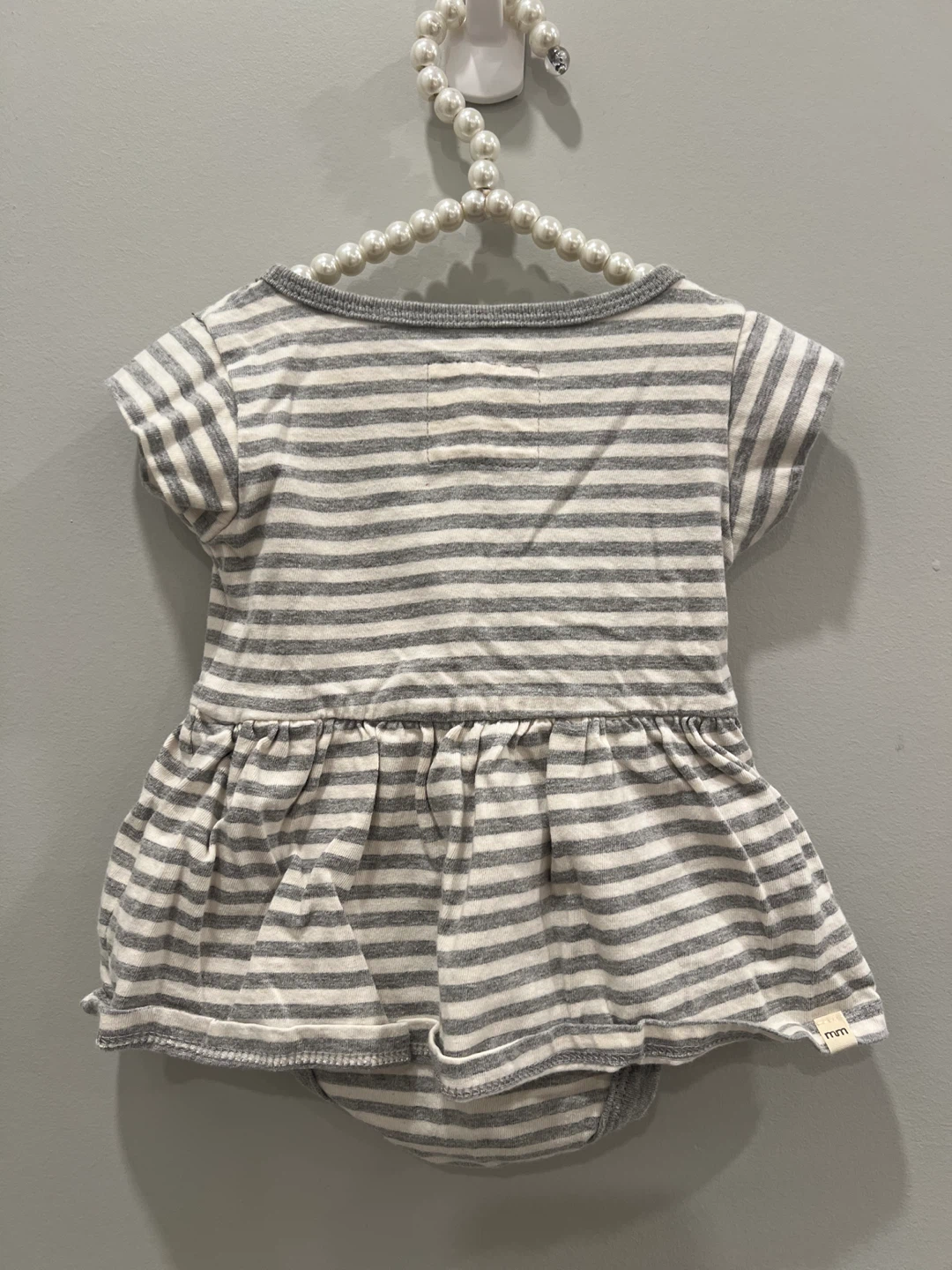 Mini Mioche Baby Dress/Romper 3-6 Months Grey Stripes - photo 2