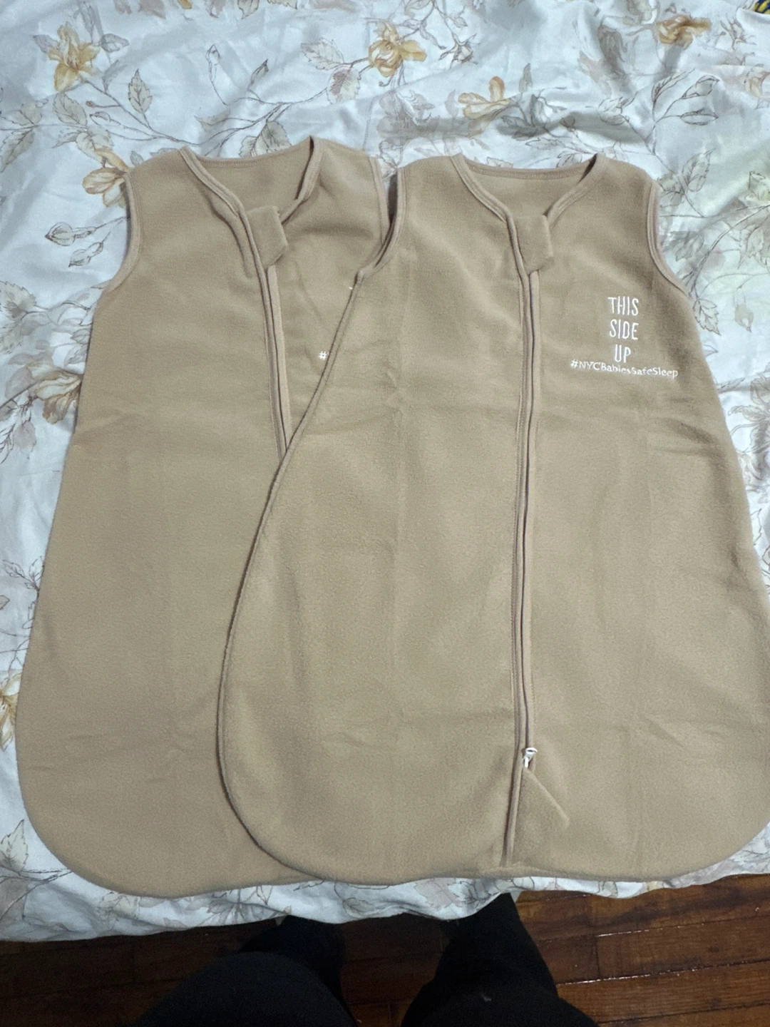 Set of 2 Fleece Baby Sleep Sacks 0-6 months 100% new