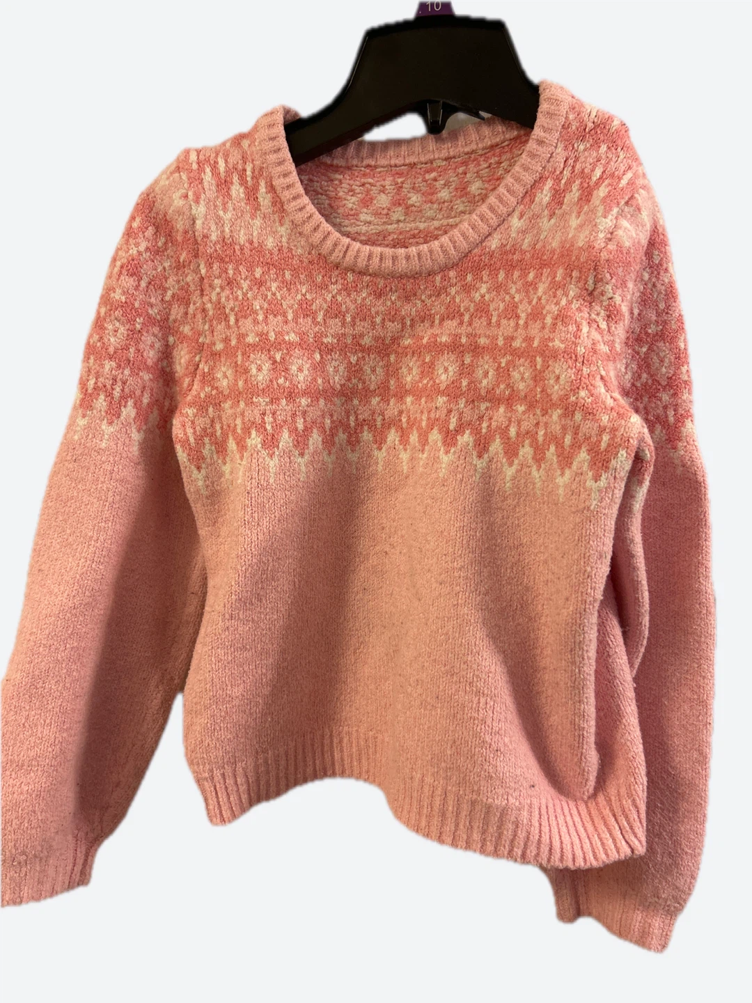 Girls Pink Fair Isle Sweater