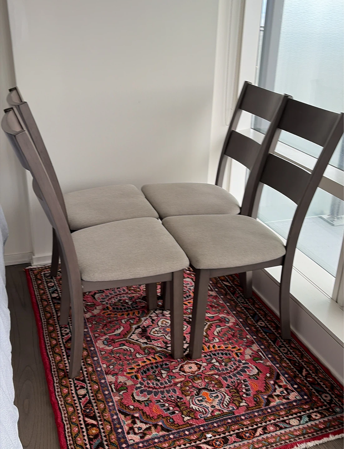 Grey Upholstered Dining Chairs (Set of 4)