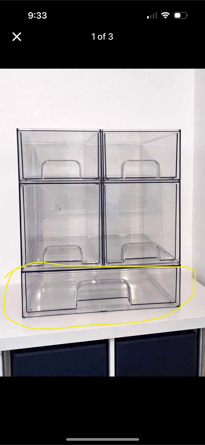 1 Clear Stackable Storage Drawer