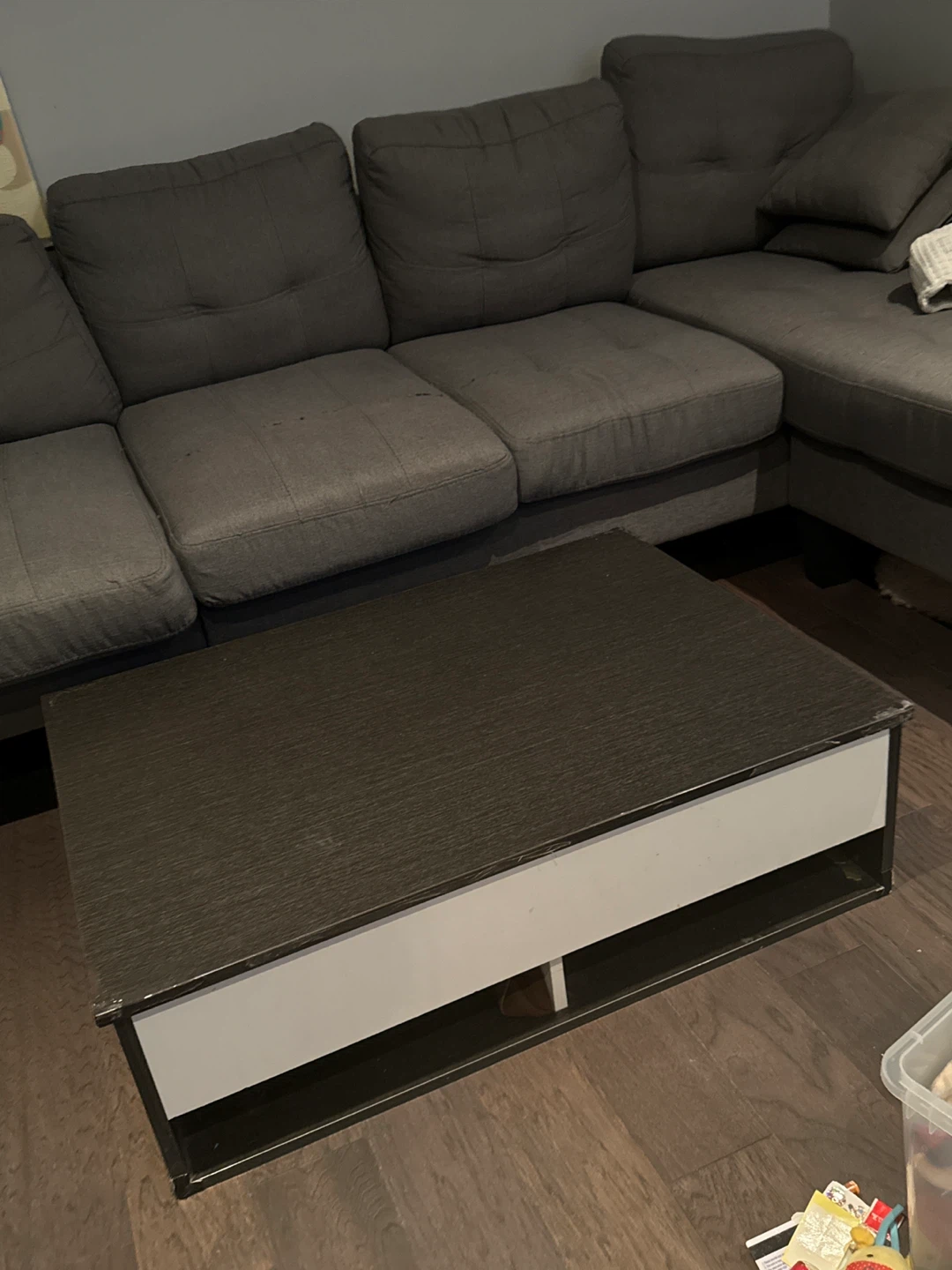 Dark Brown Lift-Top Coffee Table with Storage