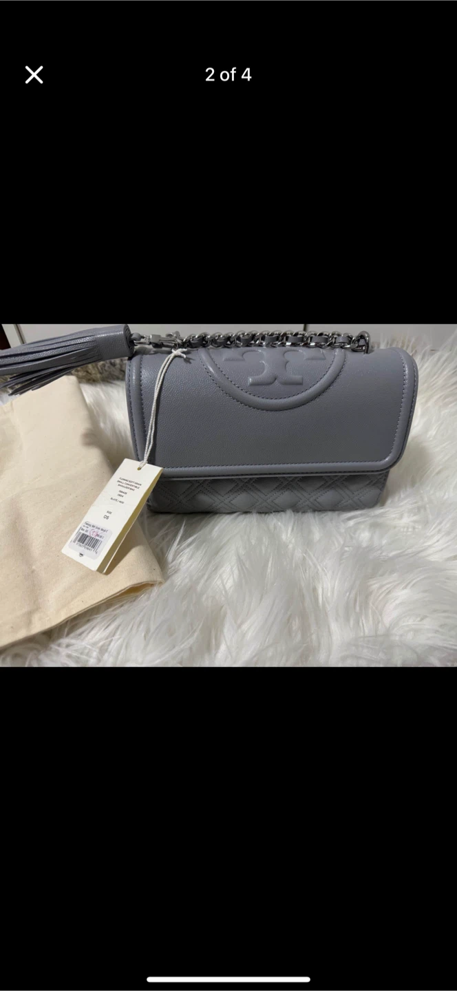 Tory Burch Kira Chevron Small Convertible Shoulder Bag - Grey