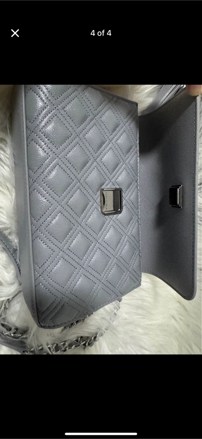 Tory Burch Kira Chevron Small Convertible Shoulder Bag - Grey - photo 3