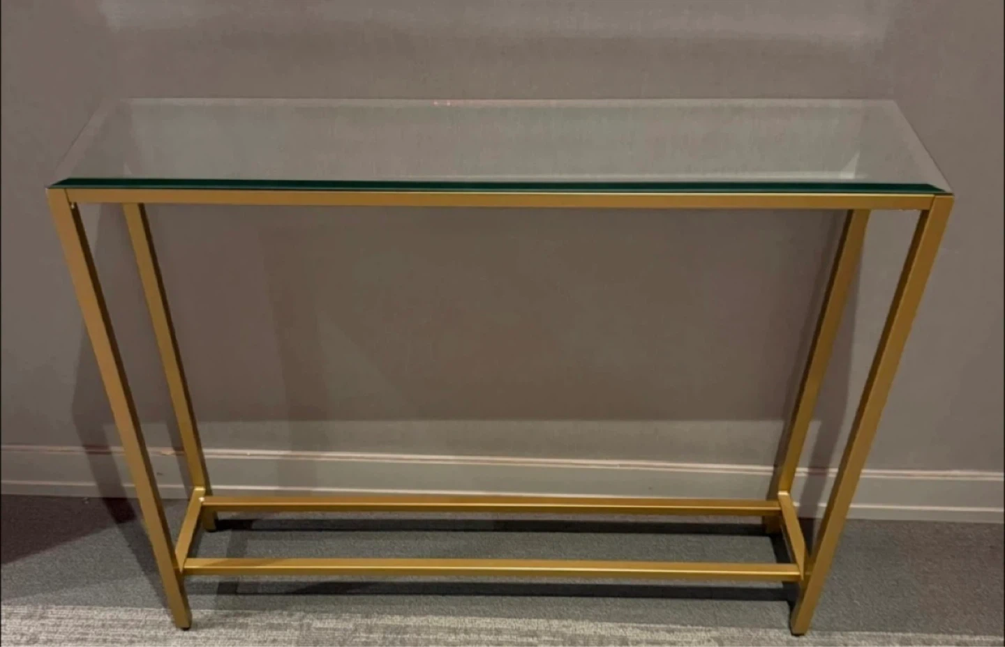 Gold Metal and Glass Console Table 🌱