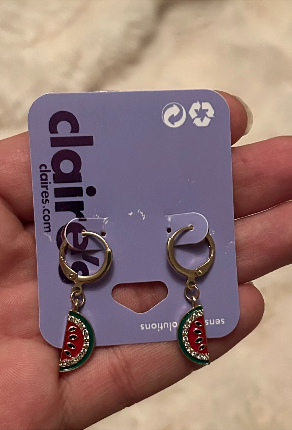 Claire's Watermelon Slice Dangle Earrings