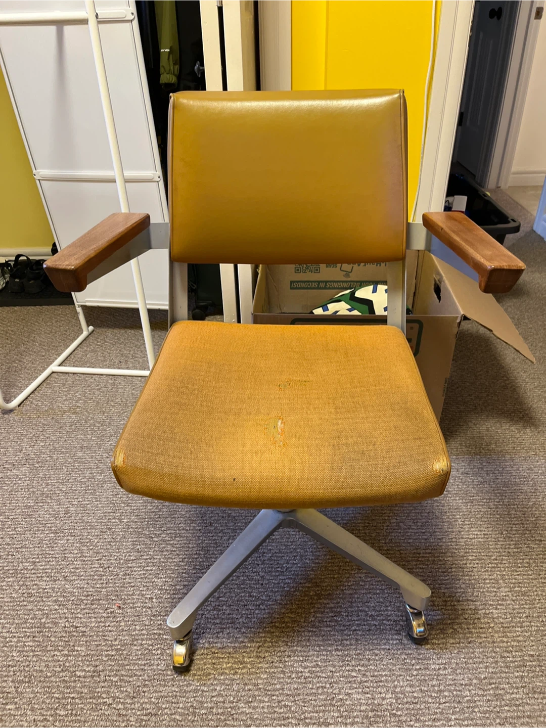 Vintage yellow desk chair