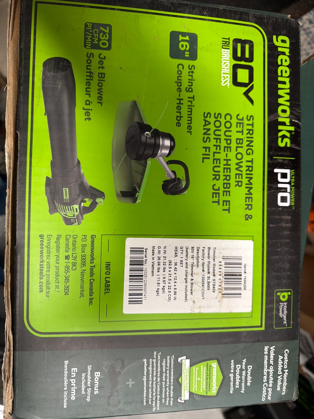 Greenworks 80V String Trimmer & Jet Blower Combo