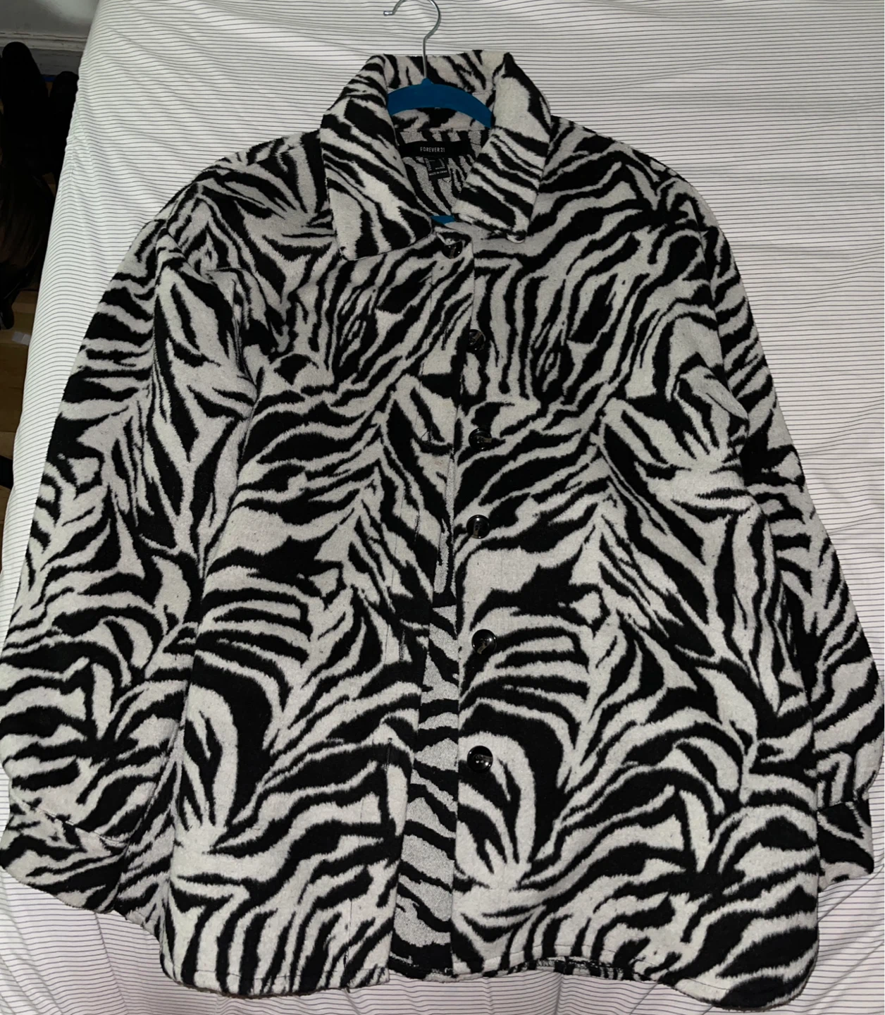 Forever 21 Zebra Print Fleece Jacket - Size Medium - photo 2