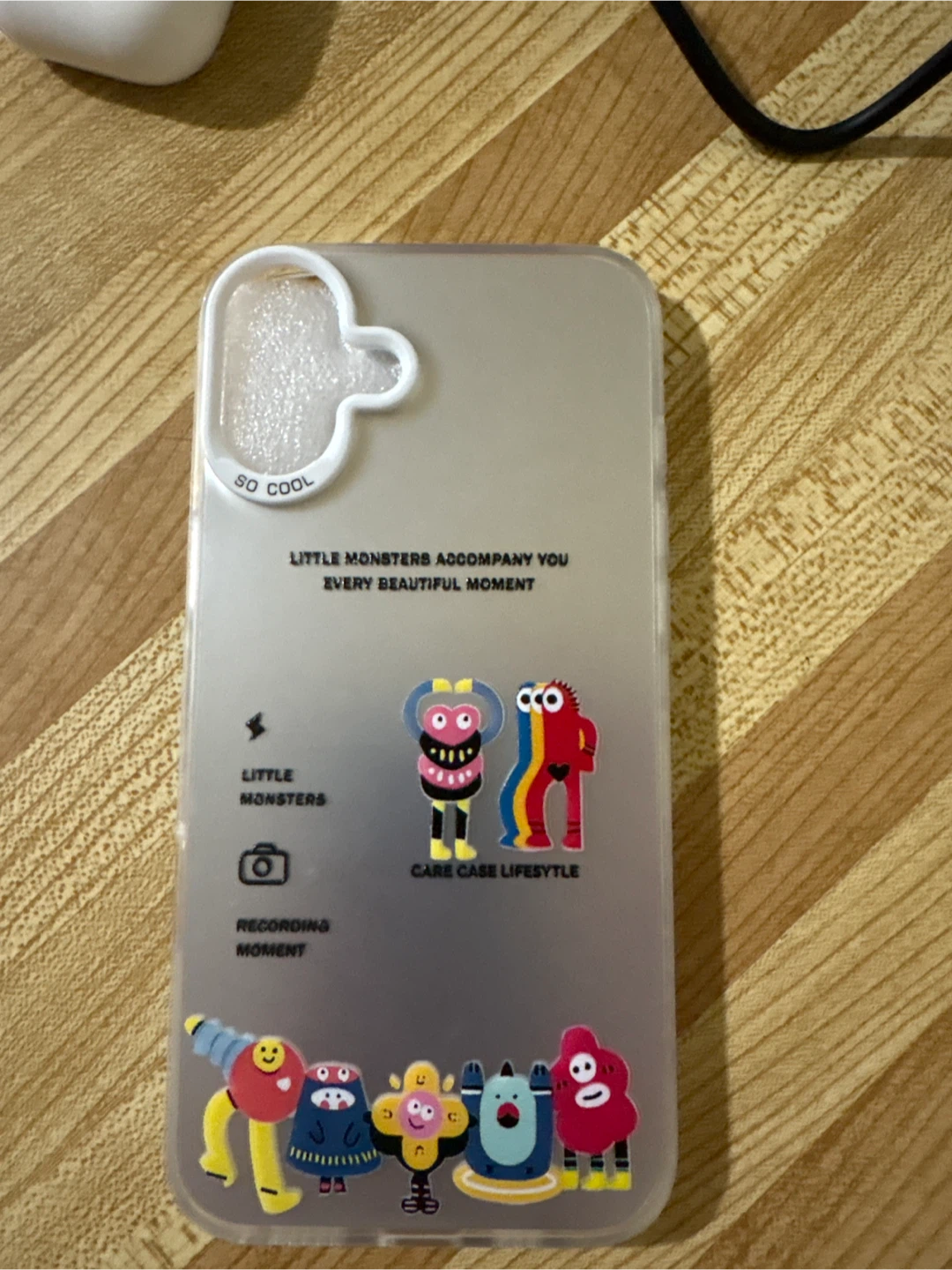Iphone 16 plus- Clear Phone Case with Little Monsters Design