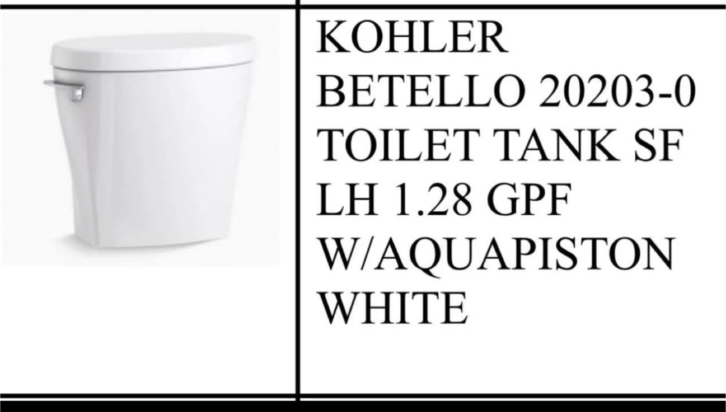 Kohler Betello Toilet Bowl and Tank - White - photo 2