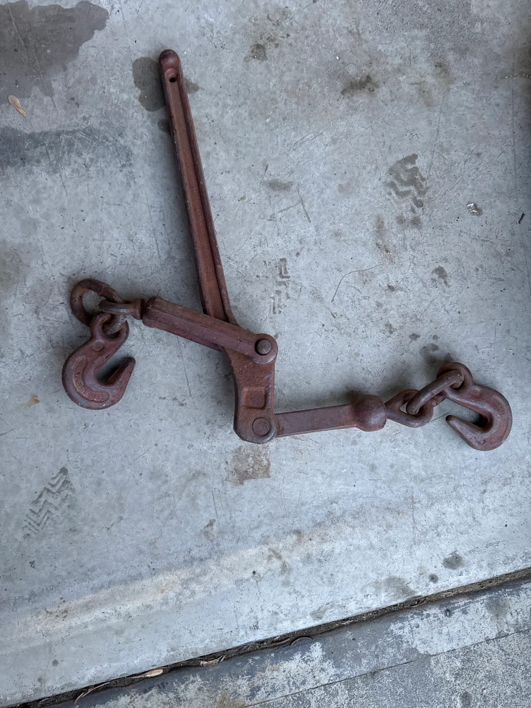 Vintage Ratchet Load Binder with Hooks