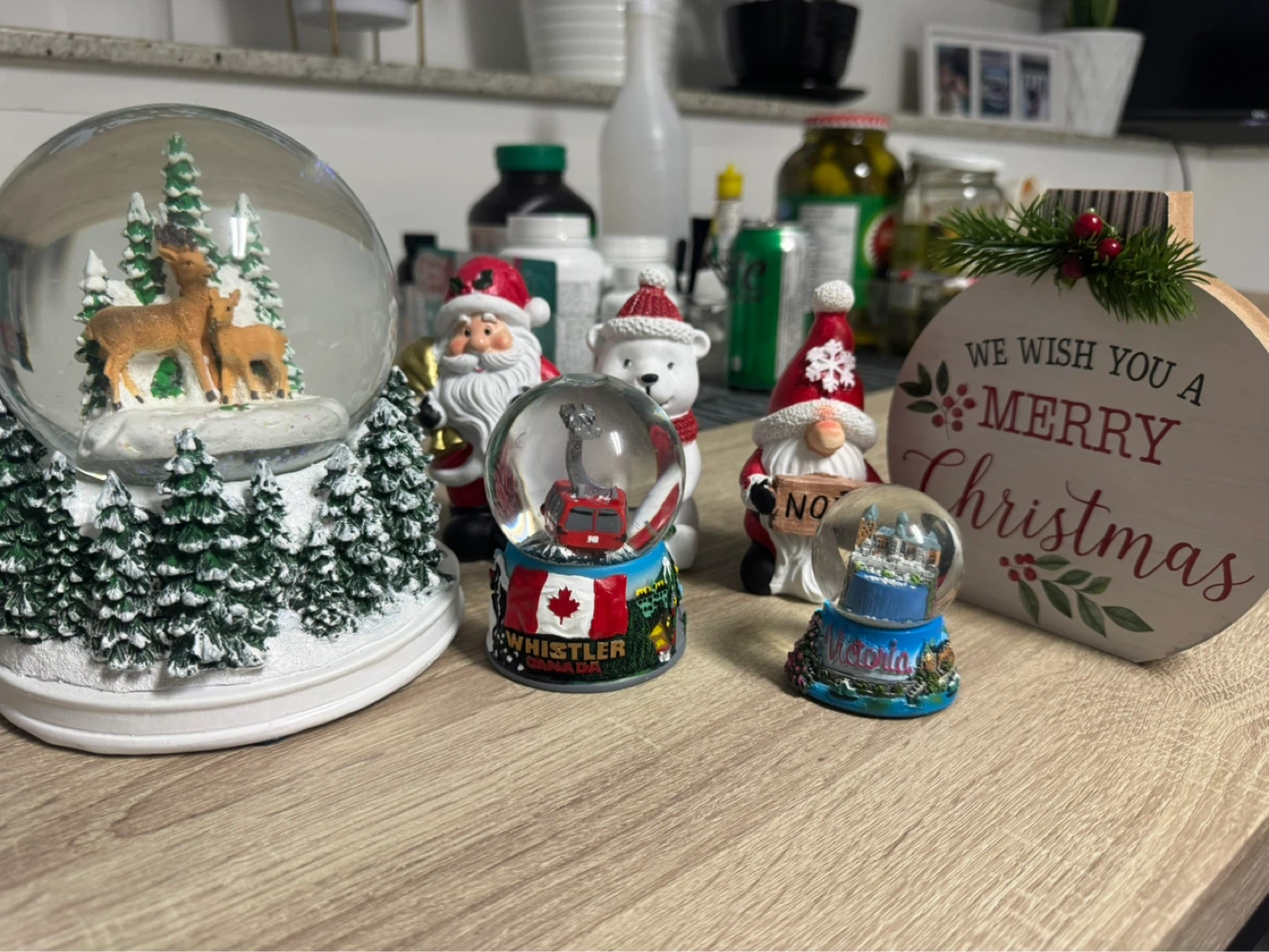 Collection of 4 Christmas Snow Globes