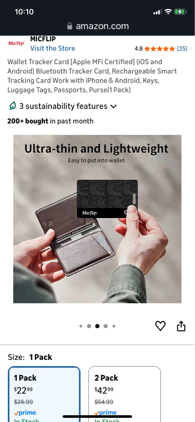 Micflip Wallet Tracker Card - photo 3