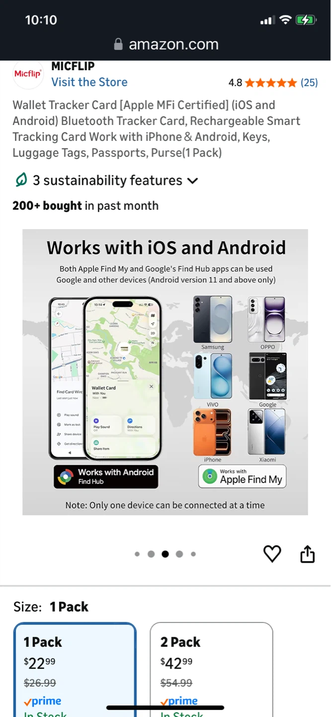 Micflip Wallet Tracker Card - photo 2