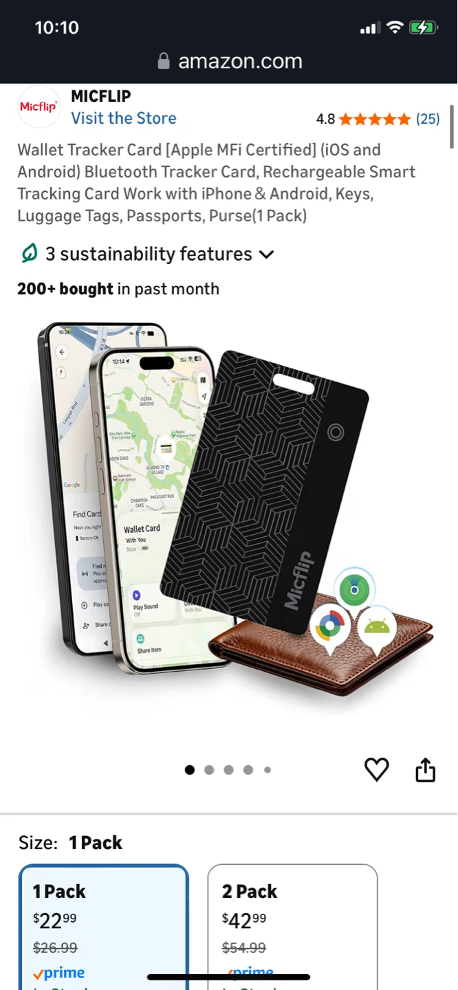 Micflip Wallet Tracker Card