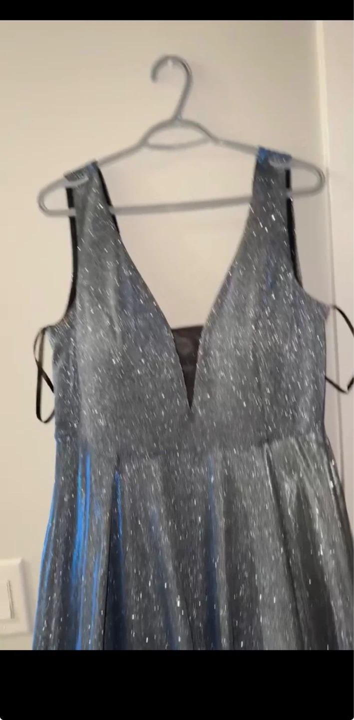 Sparkly Blue A-Line Gown - photo 3