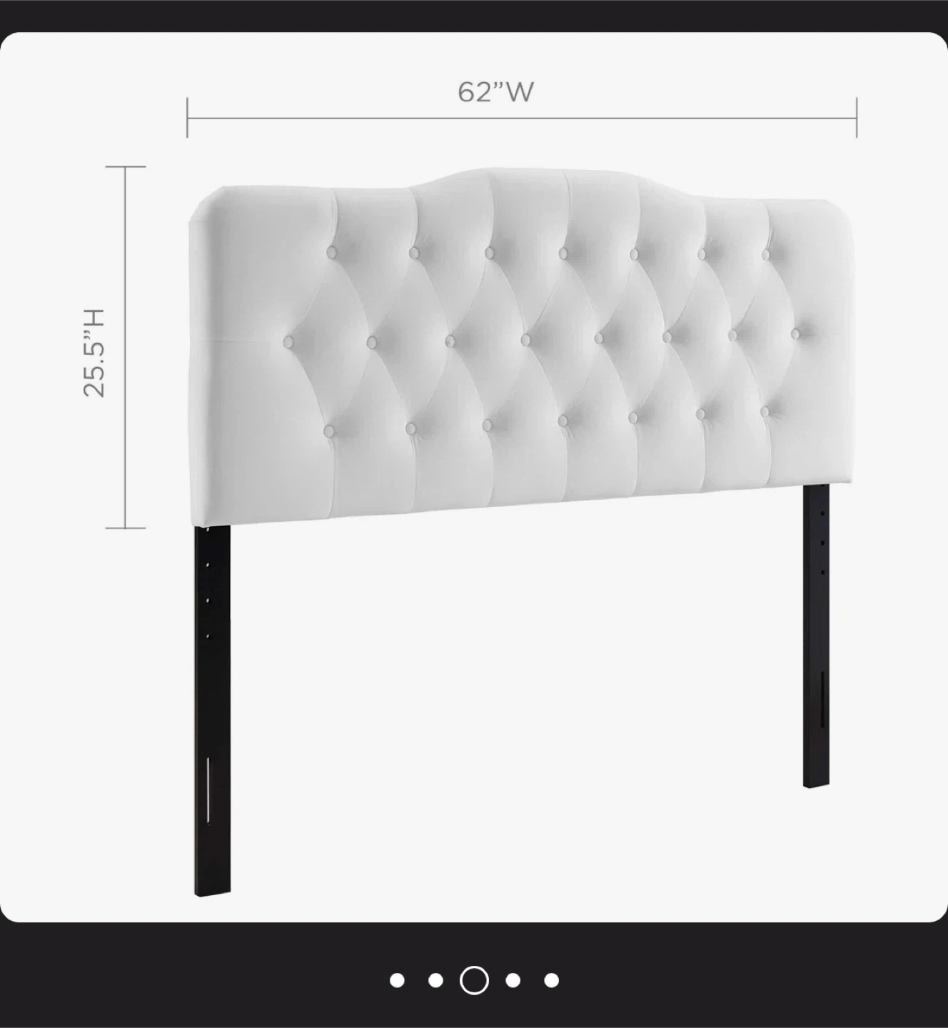 White Tufted Headboard - Queen Size