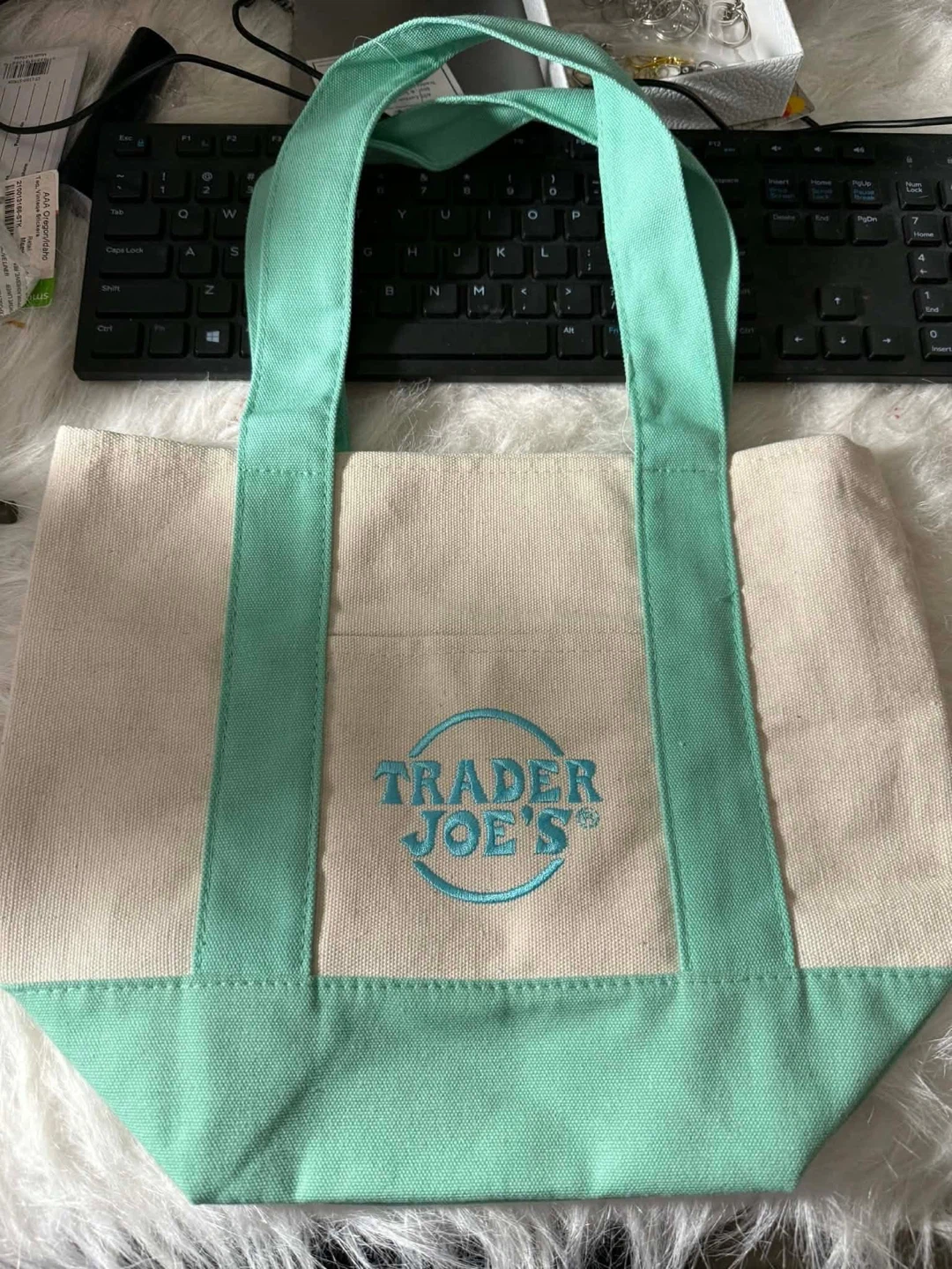 Trader Joe's Mini Pastel Canvas Tote Bag - photo 2